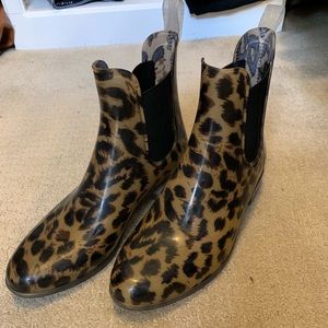 J. Crew Leopard Rain Boots